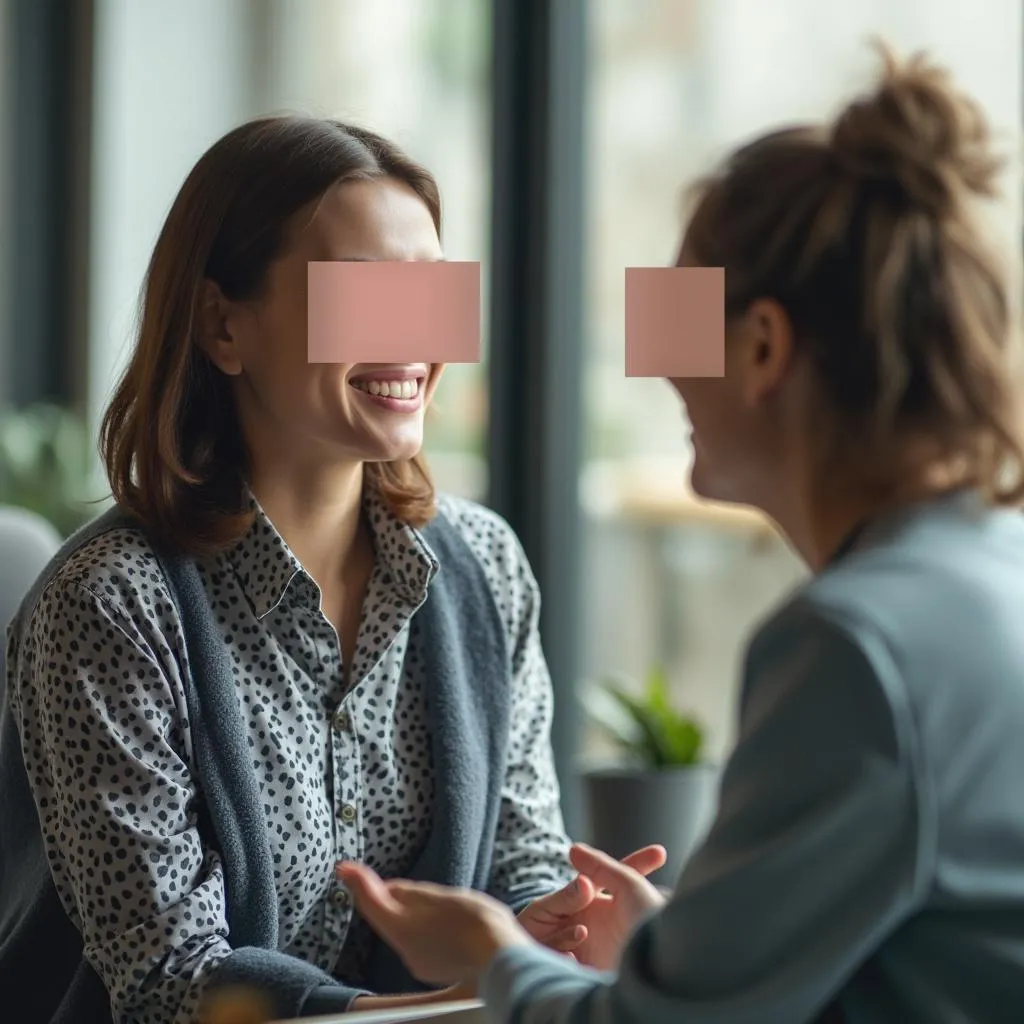 Consultor y cliente en una interacción positiva